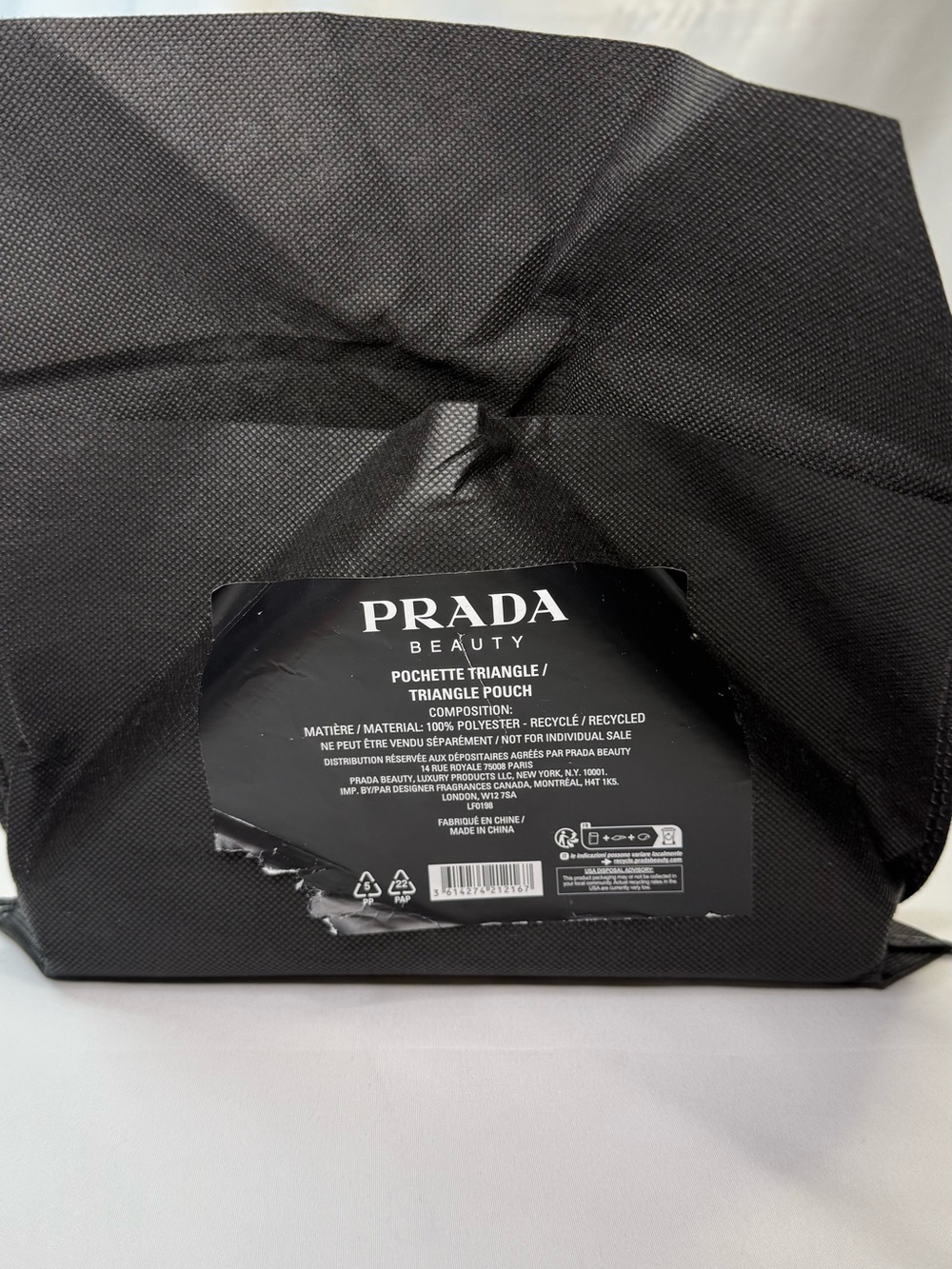 Prada Beauty Pink and Black Triangular Cosmetic Case NWT - Picture 10 of 10